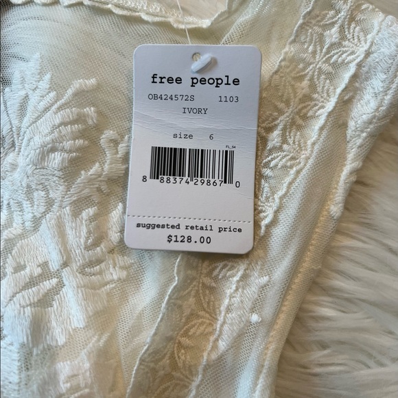 Free People Reign Over Me Ivory Lace Sleeveless Dress NWT - Picture 4 of 4